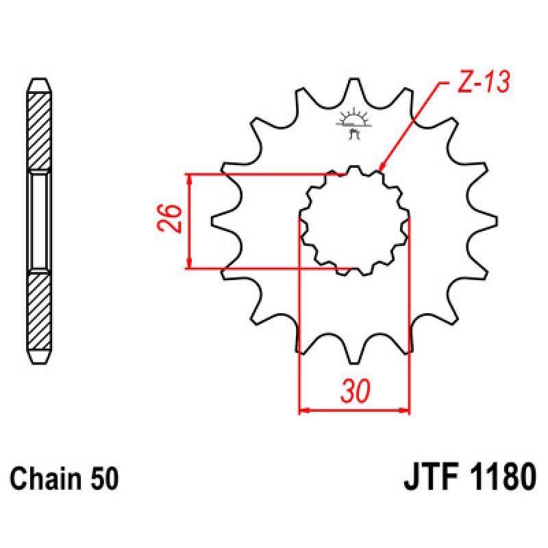 Купить Звездочка передняя JT Sprockets (шаг 530 ) JT JTF1180